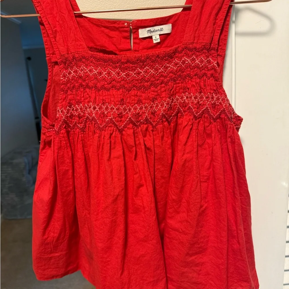 Madewell Red Sleeveless Top - Picture 4 of 4